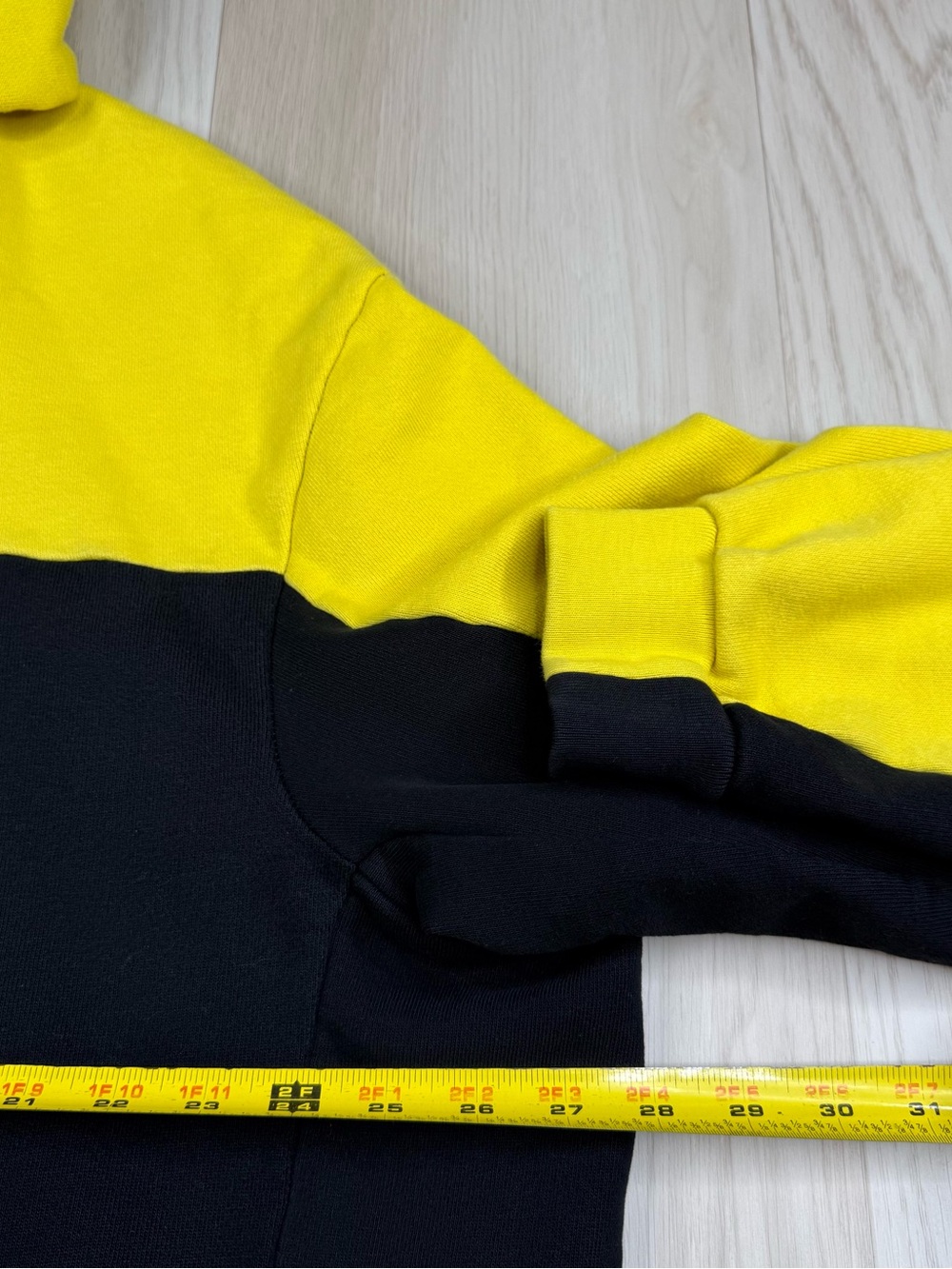 Vetements Yellow Black Gray Colorblock Hoodie with Umbro Logo Size Small - Picture 2 of 12